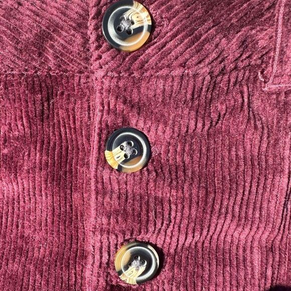 Joe Fresh  Girls Maroon Corduroy Button Skirt Size 12 - Picture 3 of 4